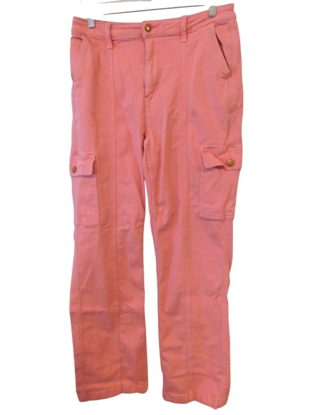 Judy Blue Womens Sz 11 / 30 Pink Cargo Pants Jeans High Rise Utility Straight